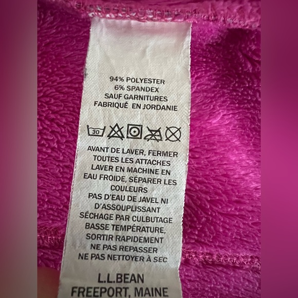 L.L. Bean girls Wonderfleece Soft Shell Jacket Dark Orchid Kaleidoscope S 4 - Picture 6 of 9